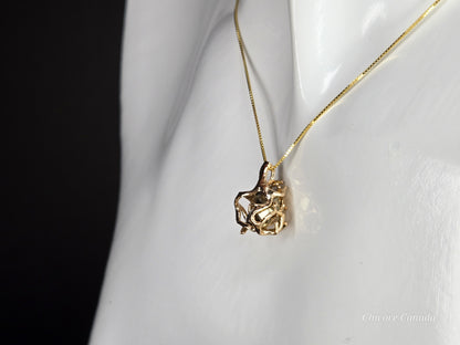 Golden Elegance – Handmade Raw Pyrite Pendant with Sterling Silver Chain