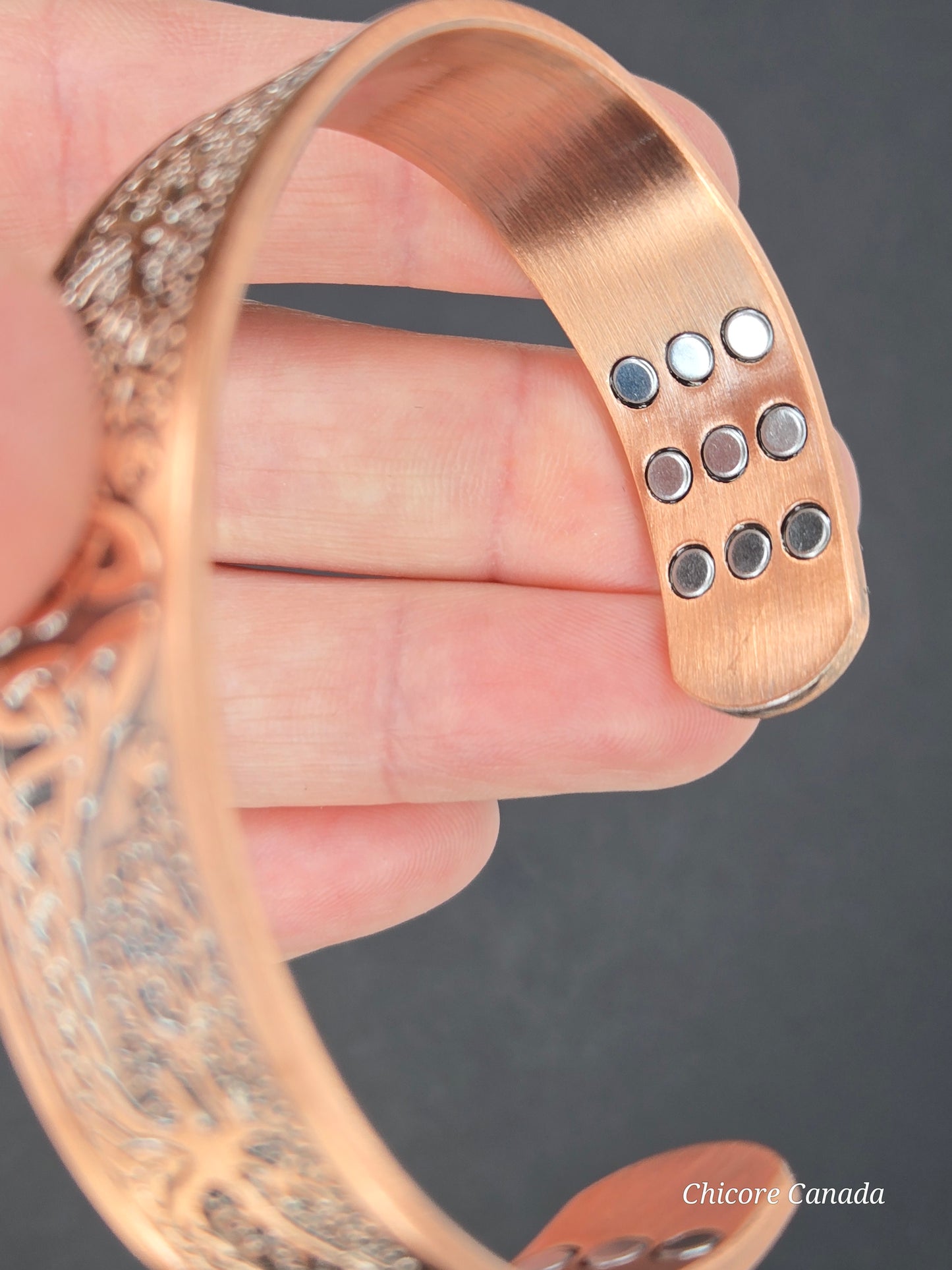 Adjustable Wellness Cuff - Tree of Life Copper Healing Bracelet with 27 Magnets