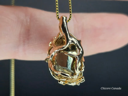 Allure of Raw Pyrite – Handmade Delicate Pendant with Adjustable Necklace
