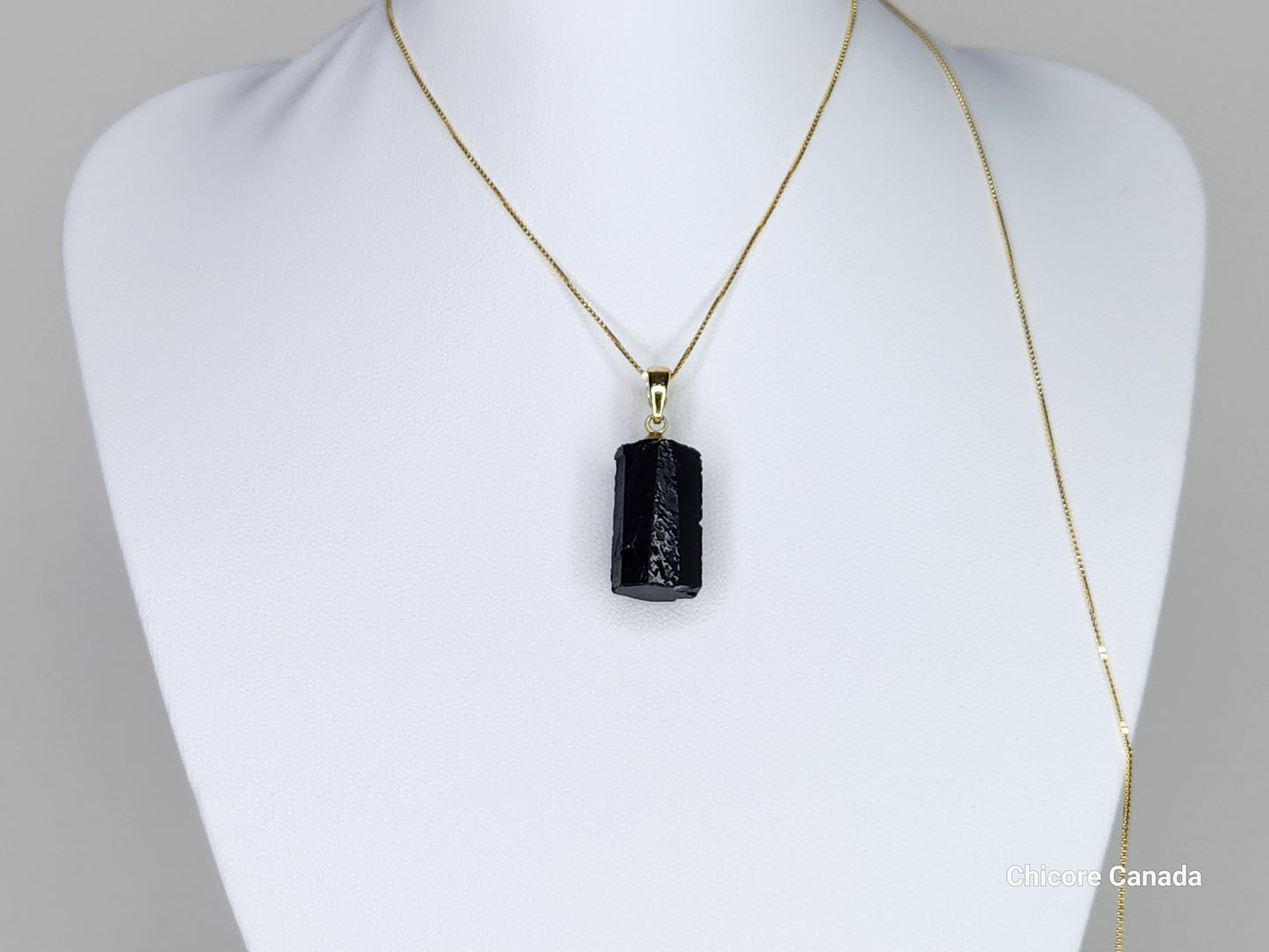 Adjustable Handmade Raw Black Tourmaline Pendant Necklace – Natural Stone Jewelry
