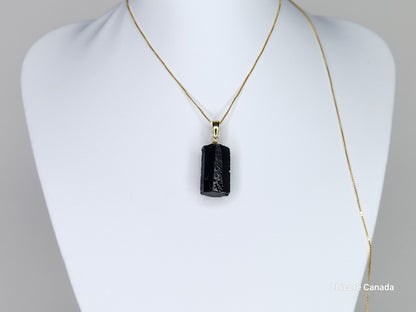Adjustable Handmade Raw Black Tourmaline Pendant Necklace – Natural Stone Jewelry