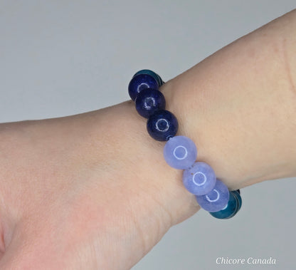 Ocean Mind – Blue Apatite, Lapis Lazuli & Aquamarine Bracelet