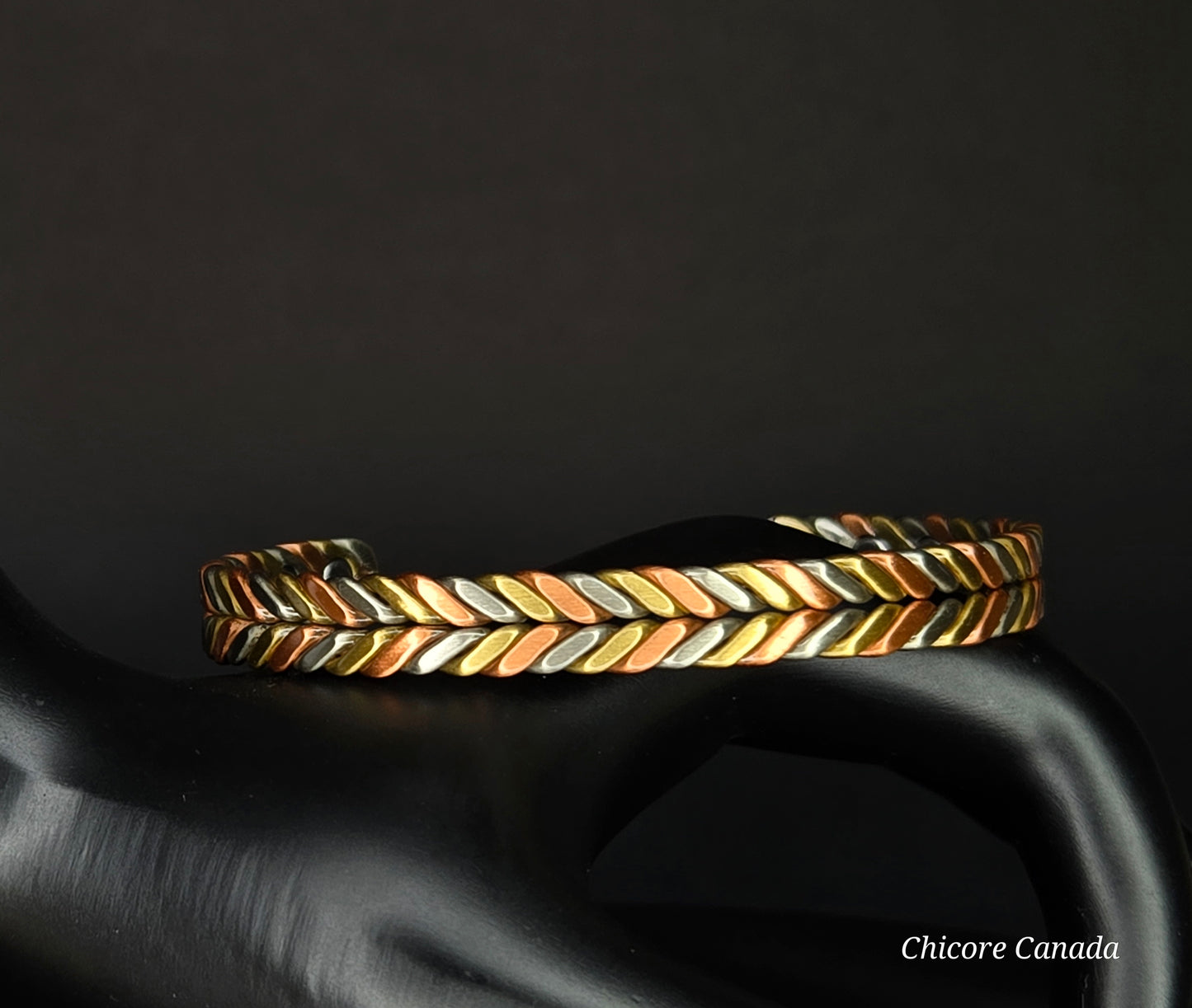 Three Color Copper Adjustable Magnetic Bracelet