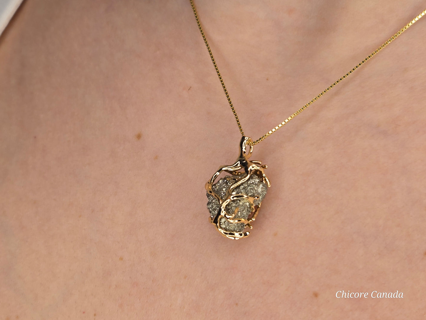 Abundance & Strength: Raw Pyrite and Sterling Silver Necklace