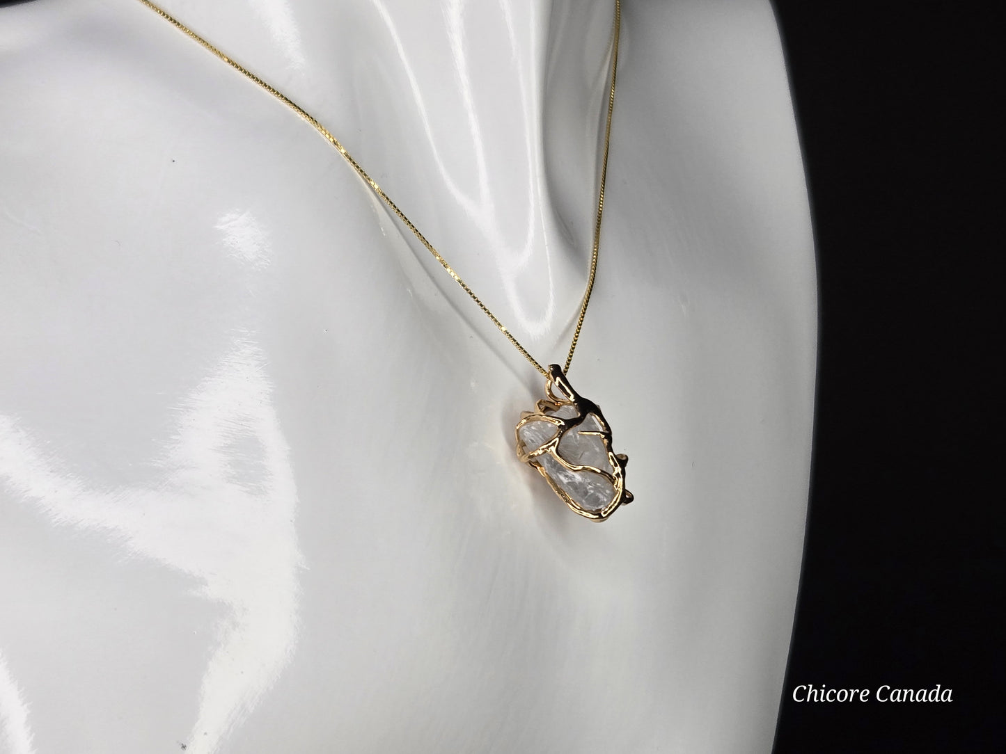 Raw Celestite Pendant with 925 Sterling Silver Adjustable Necklace