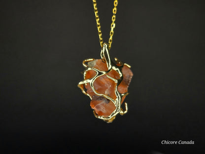 Raw Carnelian Necklace - Natural Stone, Refined Power