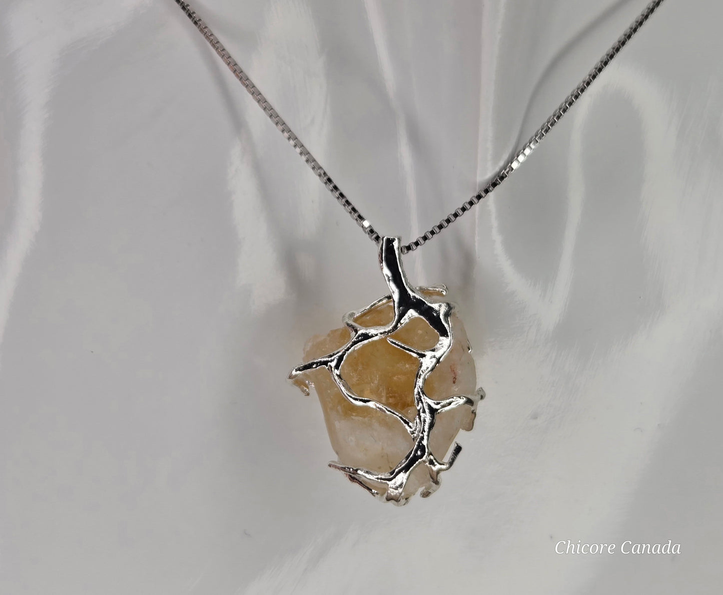Brazilian Citrine with 925 Sterling Silver Adjustable Necklace