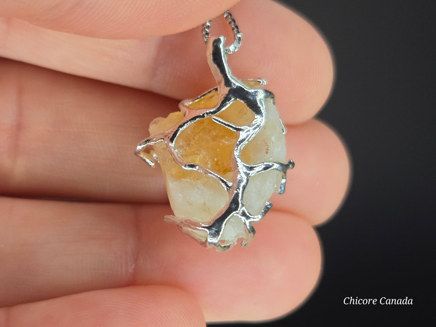 Brazilian Citrine with 925 Sterling Silver Adjustable Necklace