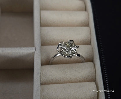 925 Sterling Silver Adjustable Raw Pyrite Ring