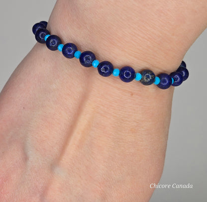 Artisan Elegance for Soulful Style - Lapis Lazuli & Turquoise Healing Bracelet