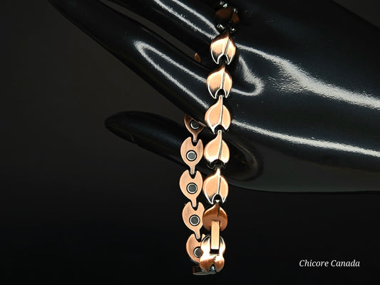 Adjustable Magnetic Copper Bracelet with 16 Magnets - Sleek Unisex Design