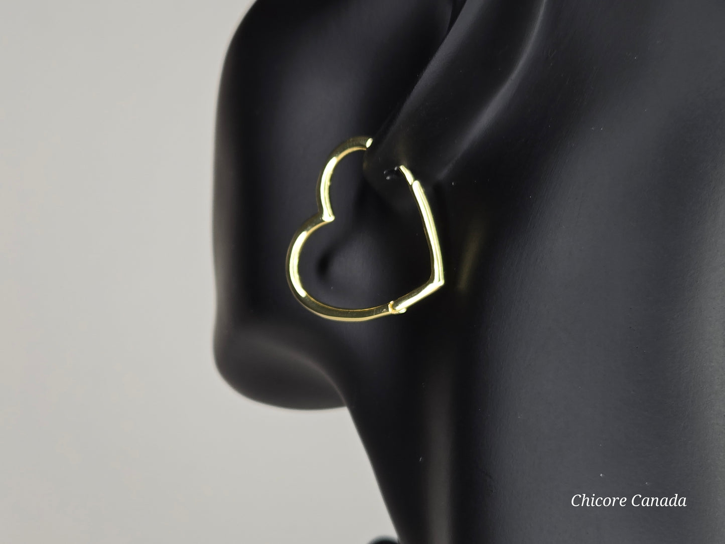 Sterling Silver Heart-Shaped Hoop Earrings – Elegant & Timeless