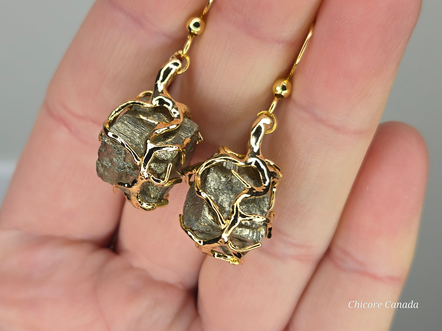 Sparkle Like Gold: Handmade Raw Pyrite Earrings