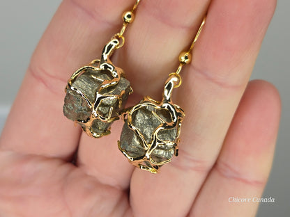 Sparkle Like Gold: Handmade Raw Pyrite Earrings