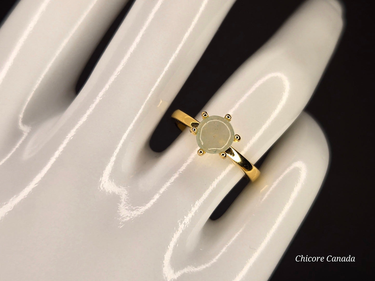 Dainty Adjustable 925 Sterling Silver Jade Ring – Elegance, Harmony & Good Fortune