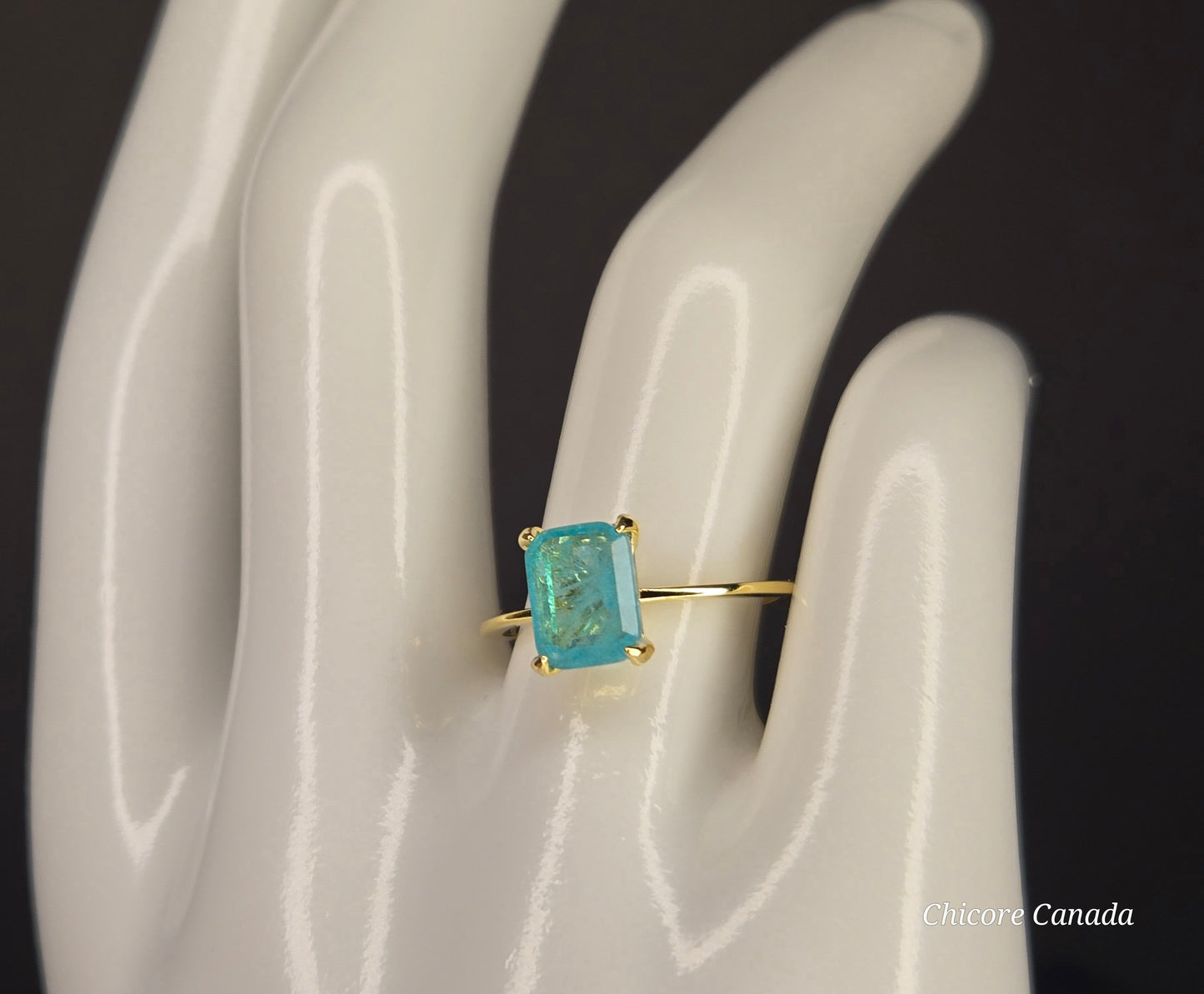 Delicate Sophisticated Statement of Elegance - 925 Sterling Silver Exquisite Paraiba Tourmaline Ring