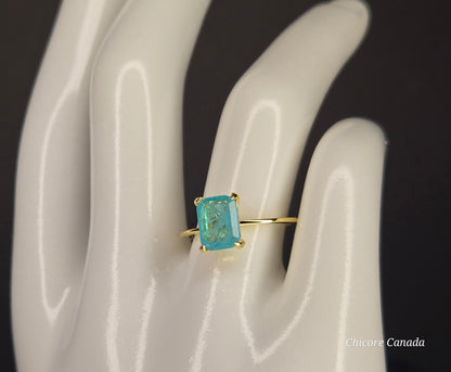 Delicate Sophisticated Statement of Elegance - 925 Sterling Silver Exquisite Paraiba Tourmaline Ring