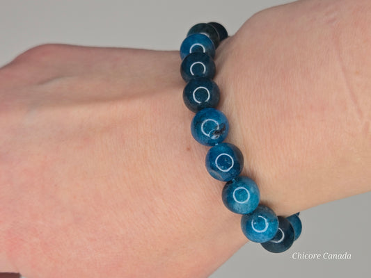 Elegant Blue Apatite Bracelet – Handmade with Natural Stones