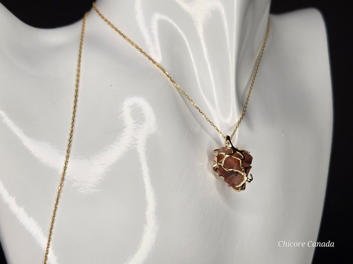 Raw Carnelian Necklace - Natural Stone, Refined Power