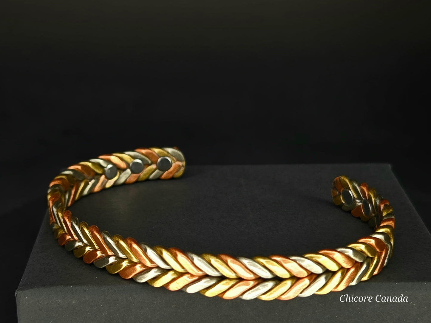 Three Color Copper Adjustable Magnetic Bracelet