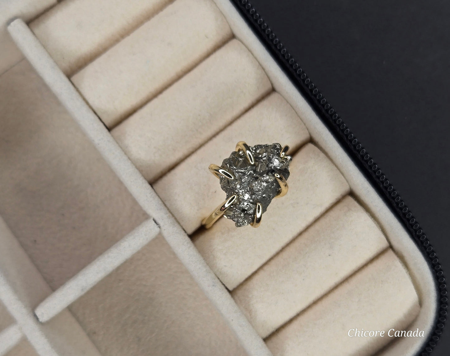Raw Pyrite Statement Ring – Sophisticated Natural Elegance