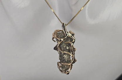 Golden Glow: Raw Pyrite Pendant with Elegant Sterling Silver Chain