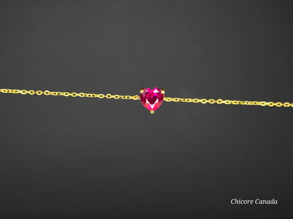 Elegant 925 Sterling Silver Adjustable Bracelet with Cubic Zirconia Heart