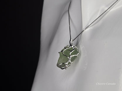 Stone of Clarity & Spiritual Balance - Handmade Raw Fluorite Pendant with Adjustable 925 Sterling Silver Necklace