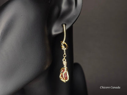 Belles boucles d'oreilles en tourmaline rose