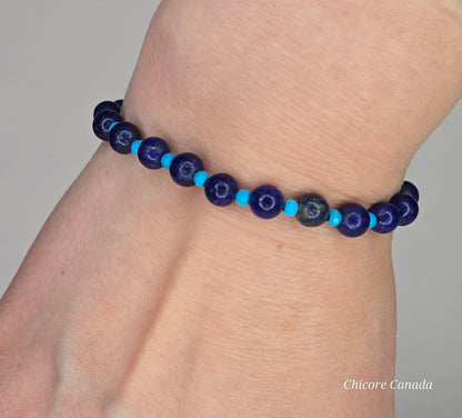 Artisan Elegance for Soulful Style - Lapis Lazuli & Turquoise Healing Bracelet