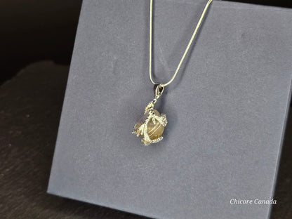 Collier pendentif en pierre de lune naturelle fait main exquis – une touche d’élégance intemporelle