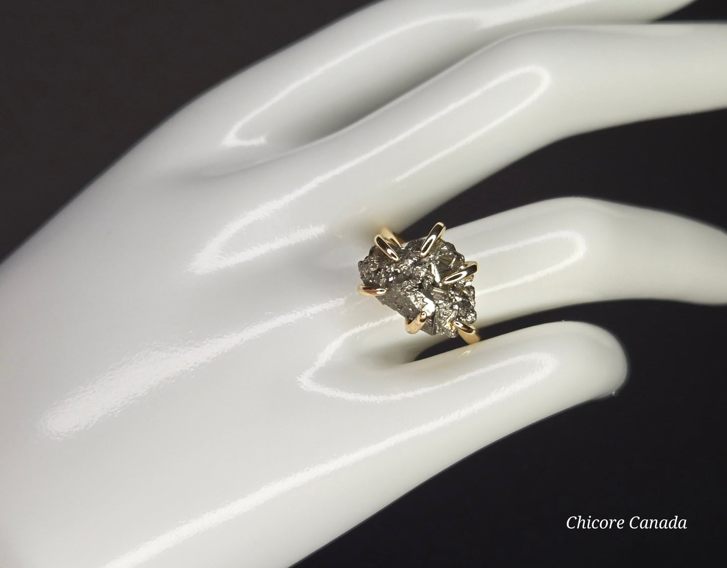 Raw Pyrite Statement Ring – Sophisticated Natural Elegance