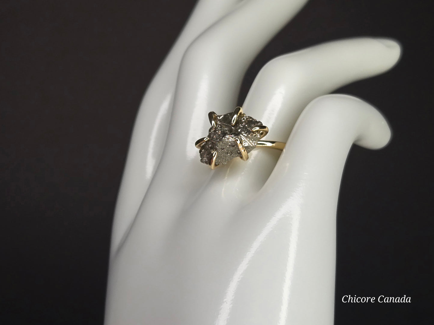 Raw Pyrite Statement Ring – Sophisticated Natural Elegance