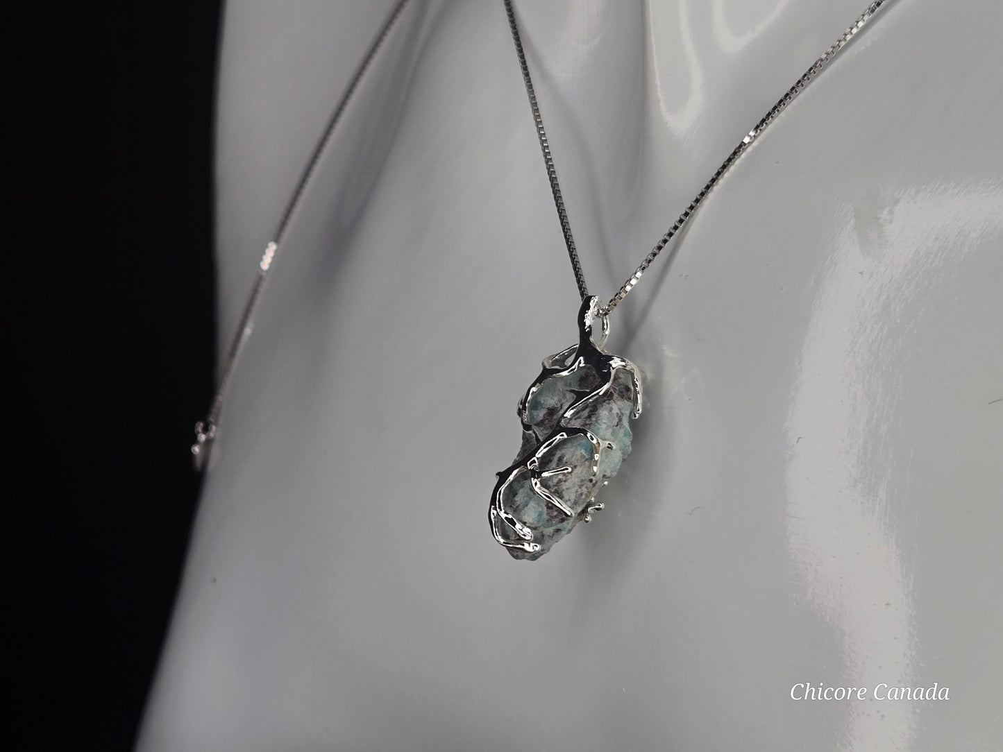 The Amazonite Talisman Necklace with 925 Sterling Silver Adjustable Necklace
