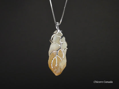 Brazilian Citrine Pendant – Sterling Elegance