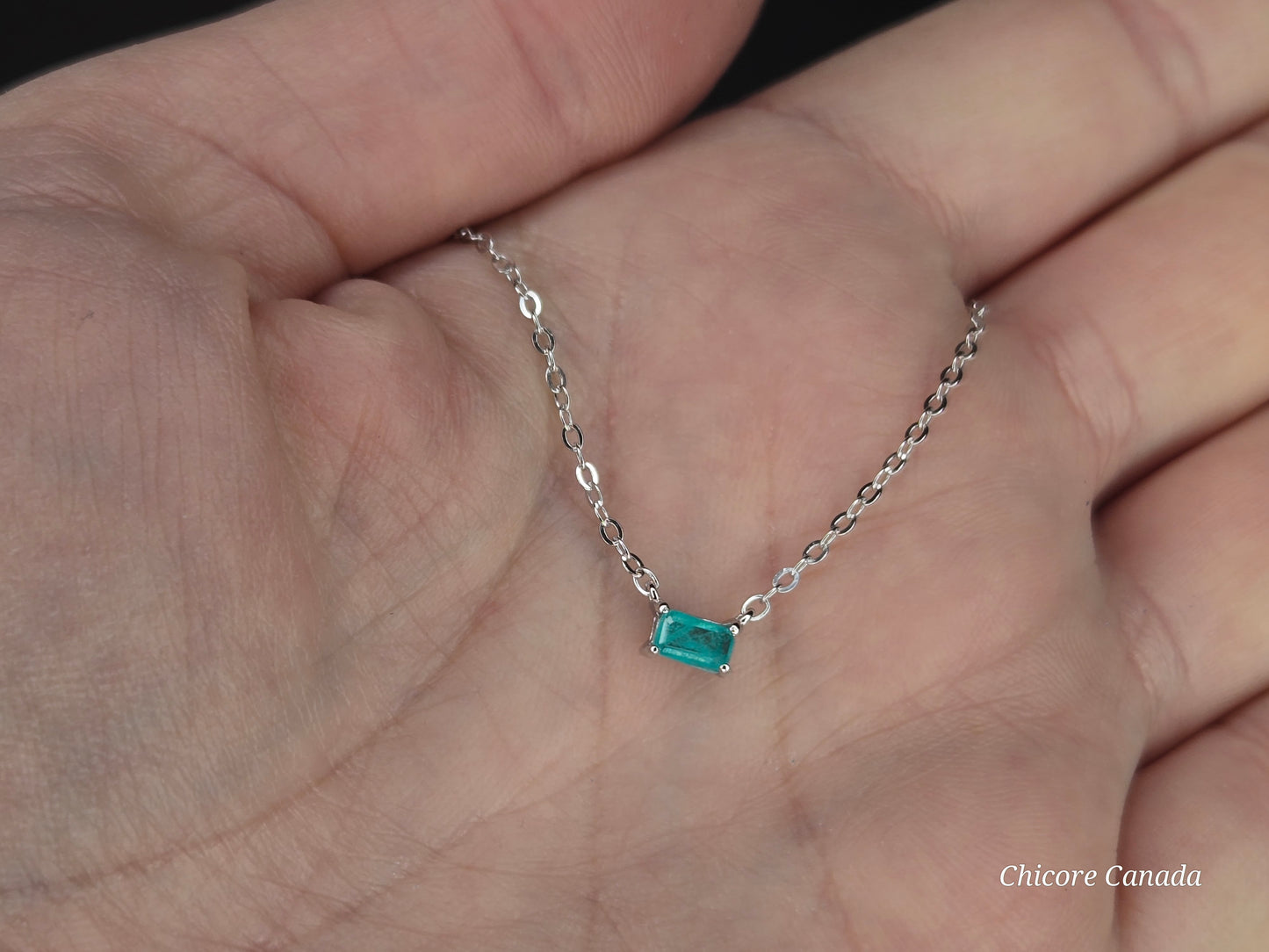 Rare Paraiba Green Tourmaline Dainty Pendant – Luxurious Adjustable Necklace for Elegance & Energy Balance