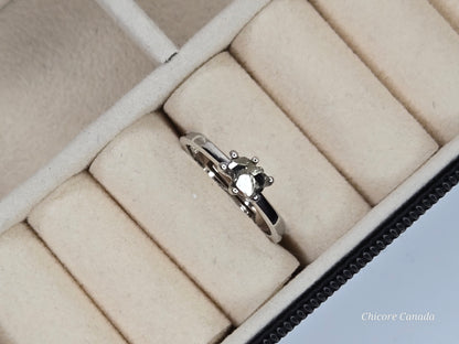 Bague raffinée en argent sterling 925 avec une délicate pierre précieuse en pyrite brute – Design élégamment réglable