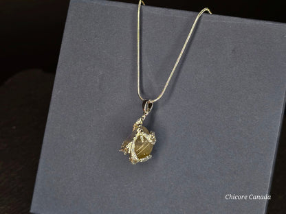Collier pendentif en pierre de lune naturelle fait main exquis – une touche d’élégance intemporelle
