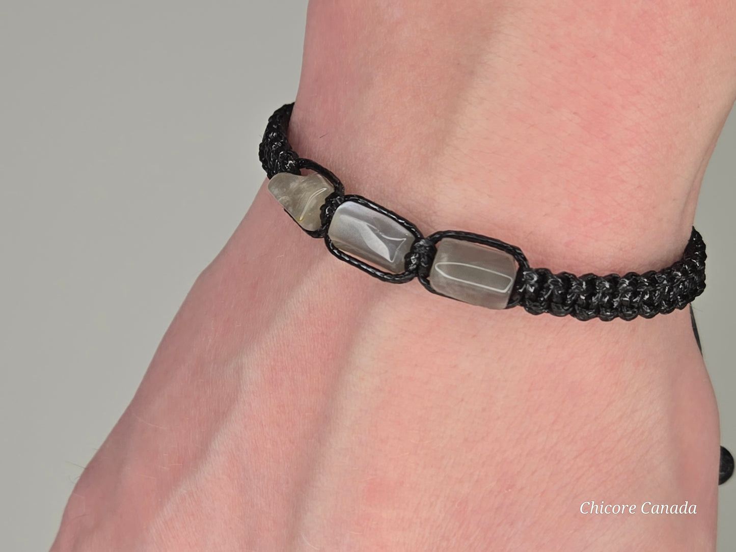 Labradorite Adjustable Bracelet for Him – Stone of Strength, Intuition & Protection