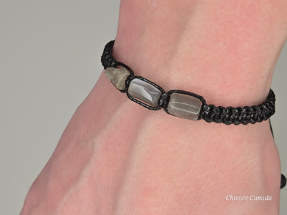 Labradorite Adjustable Bracelet for Him – Stone of Strength, Intuition & Protection
