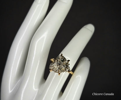 Adjustable Handmade Raw Pyrite Ring