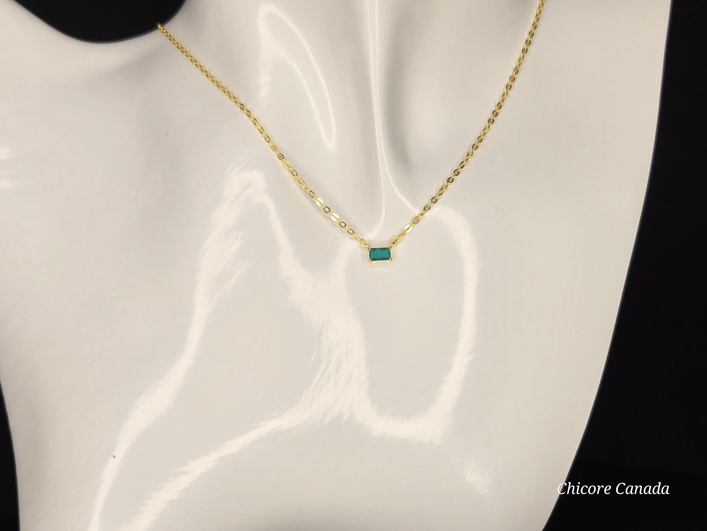 Dainty Paraiba Tourmaline Pendant with 925 Sterling Silver Adjustable Necklace