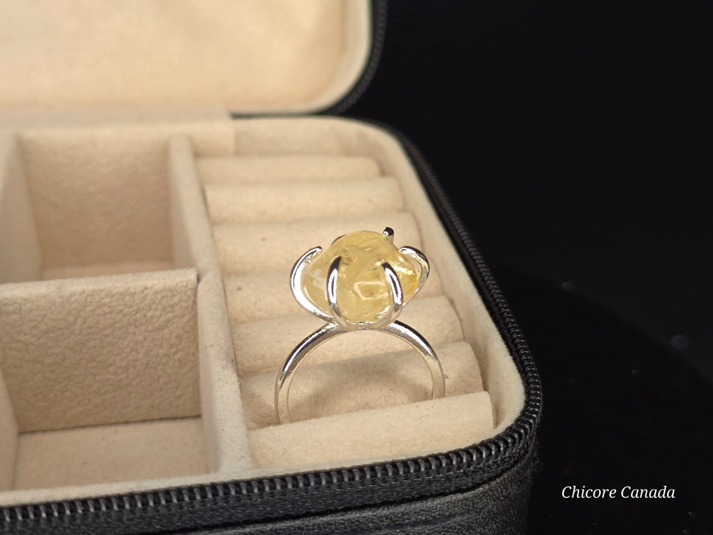 Citrine Adjustable Ring: Positive Energy and Elegance
