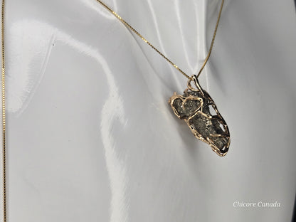 Golden Glow: Raw Pyrite Pendant with Elegant Sterling Silver Chain
