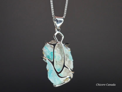 Grace in Blue – Handmade Amazonite Pendant with Adjustable Sterling Silver Necklace