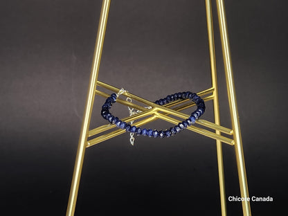 Magnifique bracelet délicat en saphir bleu fait main - Design élégant et intemporel