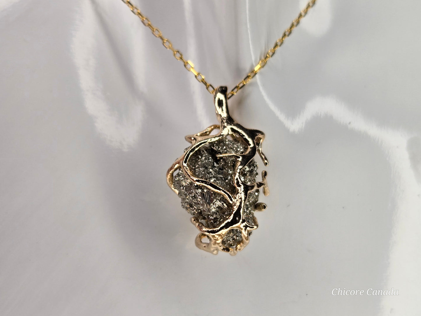 Abundance & Strength: Raw Pyrite and Sterling Silver Necklace