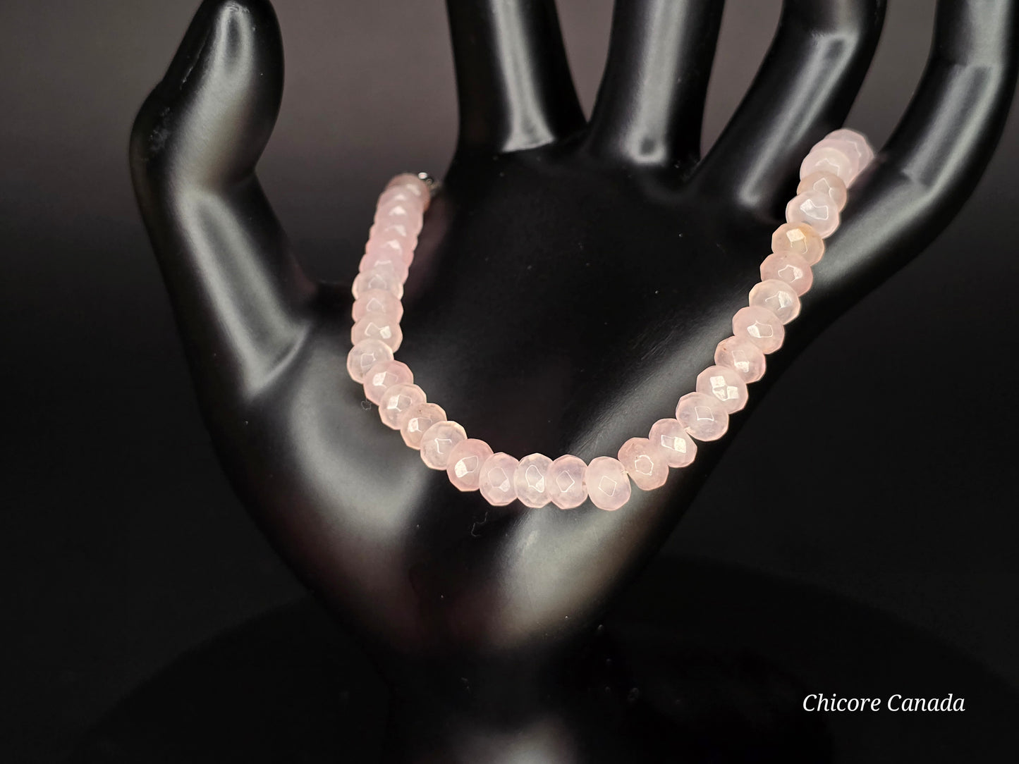 Sérénité radieuse : Bracelet en quartz rose naturel