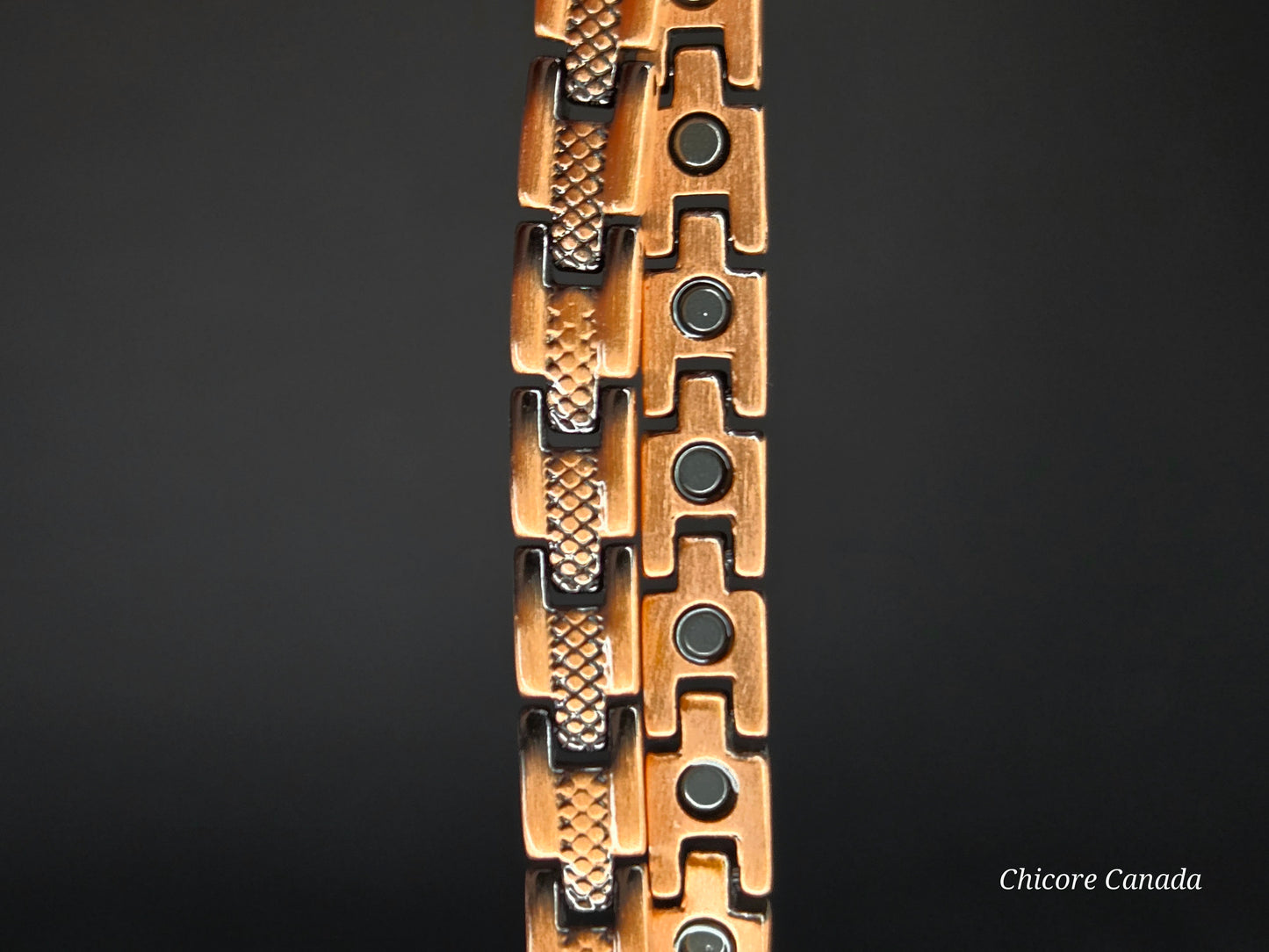 Adjustable Magnetic Copper Bracelet with 24 Magnets - Sleek Unisex Design