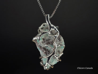 The Amazonite Talisman Necklace with 925 Sterling Silver Adjustable Necklace
